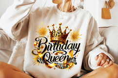 Birthday Queen Png, Glitter Png, Birthday Girl PNG, Crown Product Image 2