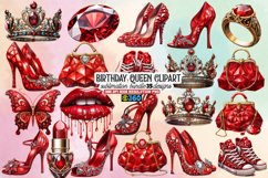 Birthday Queen Sublimation Clipart, Birthday Queen Clipart Product Image 1