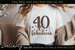 40 and Fabulous SVG Birthday Queen SVG Women T-shirt Mug Product Image 3