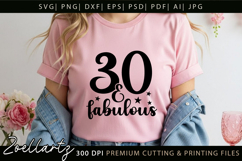 30 and Fabulous SVG Birthday Queen SVG Women T-shirt Mug Product Image 2