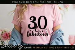 30 and Fabulous SVG Birthday Queen SVG Women T-shirt Mug Product Image 2