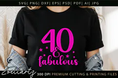 40 and Fabulous SVG Birthday Queen SVG Women T-shirt Mug Product Image 4
