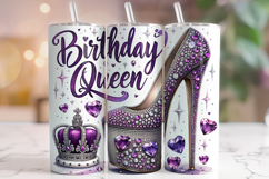 Birthday Queen Tumbler Wrap, High Heels Tumbler, Birthday Product Image 1