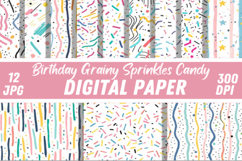 Birthday Grainy Sprinkles Candy Digital Paper Product Image 1