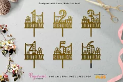 Papercut Birthday Cake Toppers, Children's 1 to 6 Years Product Image 1