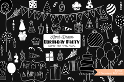 White Birthday Party | Hand drawn Cakes, Candles, Balloons Product Image 1