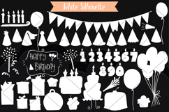 White Birthday Party | Hand drawn Cakes, Candles, Balloons Product Image 4