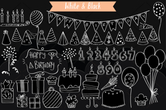 White Birthday Party | Hand drawn Cakes, Candles, Balloons Product Image 5