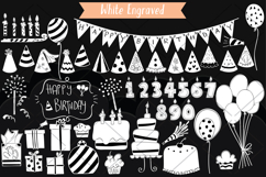 White Birthday Party | Hand drawn Cakes, Candles, Balloons Product Image 6