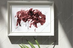 Buffalo Watercolor Sublimation Clipart PNG JPG Product Image 3