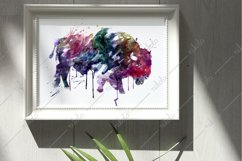 Buffalo Watercolor Sublimation Clipart PNG JPG Product Image 2