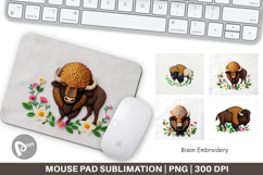 Mouse Pad Bison Embroidery Product Image 1