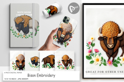 Digital Paper Bison Embroidery Product Image 1