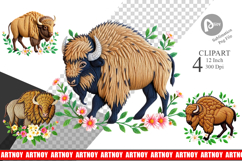 Bison Embroidery Clipart Product Image 1