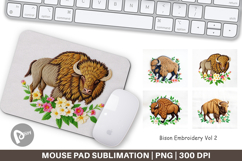 Mouse Pad Bison Embroidery Product Image 1