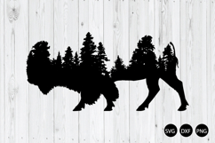 Bison With Forest SVG, Bison Double Exposure SVG Product Image 1