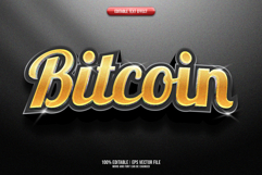 Bitcoin chrome 3D editable text effect Product Image 1