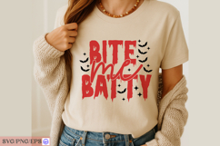 Bite Me Batty Sassy Funny Halloween Quote SVG PNG Product Image 2