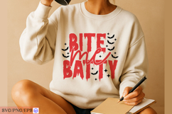 Bite Me Batty Sassy Funny Halloween Quote SVG PNG Product Image 4
