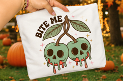 Bite Me Halloween Apple Png, Happy Halloween Png Product Image 3
