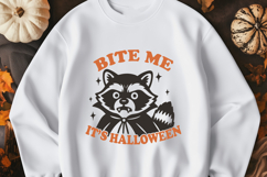 Bite Me It’s Halloween SVG PNG, Funny Vampire Raccoon Design Product Image 2