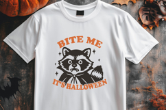 Bite Me It’s Halloween SVG PNG, Funny Vampire Raccoon Design Product Image 3