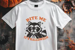 Bite Me It’s Halloween SVG PNG, Funny Vampire Raccoon Design Product Image 3