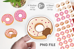 Bitten Donut Sticker Product Image 1