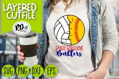 Busy Raising Ballers - A Softball Volleyball Cricut Cut File Product Image 3