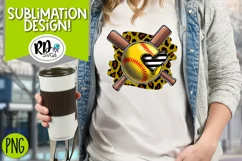 Softball Cheetah Cross - A Trendy Sports Sublimation Design Product Image 2