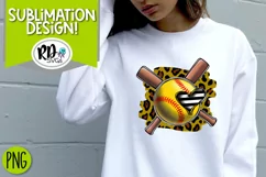 Softball Cheetah Cross - A Trendy Sports Sublimation Design Product Image 3