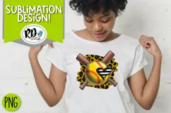 Softball Cheetah Cross - A Trendy Sports Sublimation Design Product Image 1