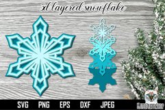 Simple Snowflake paper cut bundle. 3d layered cut files. Product Image 3