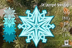 3D Snowflake Christmas ornaments, premium layered cut files Product Image 4