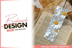 White Daisy Flowers with Yellow Centers bookmark png design Product Image 1