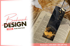 Golden splash on black fluid art background bookmark Product Image 1