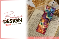 Abstract fractal swirls in vibrant colors bookmark png Product Image 1