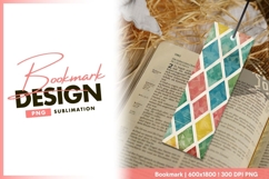 Colorful geometric diamond pattern bookmark png design Product Image 1