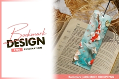 Koi Fish Illustration with Red White and bookmark png Product Image 1