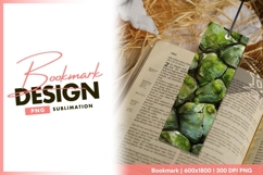 Green mossy rocks illustration with white bookmark png Product Image 1