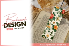 Floral Pattern with Red Orange and Yellow bookmark png Product Image 1