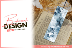 Abstract wolves with winter trees bookmark png Product Image 1