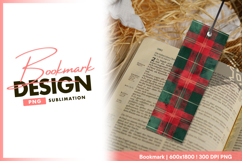 Green and red plaid textile bookmark png Product Image 1