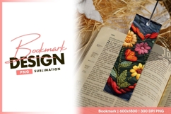 Embroidered Floral Design with Colorful bookmark png design Product Image 1