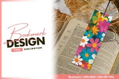 Colorful Floral Pattern with Pink Blue bookmark png design Product Image 1