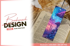Fantasy Landscape with Purple Mushrooms bookmark png design Product Image 1