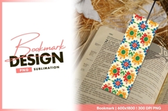 Colorful floral pattern with orange red bookmark png design Product Image 1