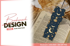 Gold Starry Night Pattern with bookmark png design Product Image 1