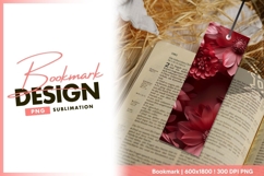 Red Dahlia Flowers Close Up with Petals bookmark png design Product Image 1