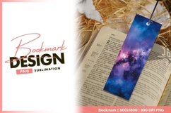 Watercolor Galaxy Illustration with Blue bookmark png design Product Image 1